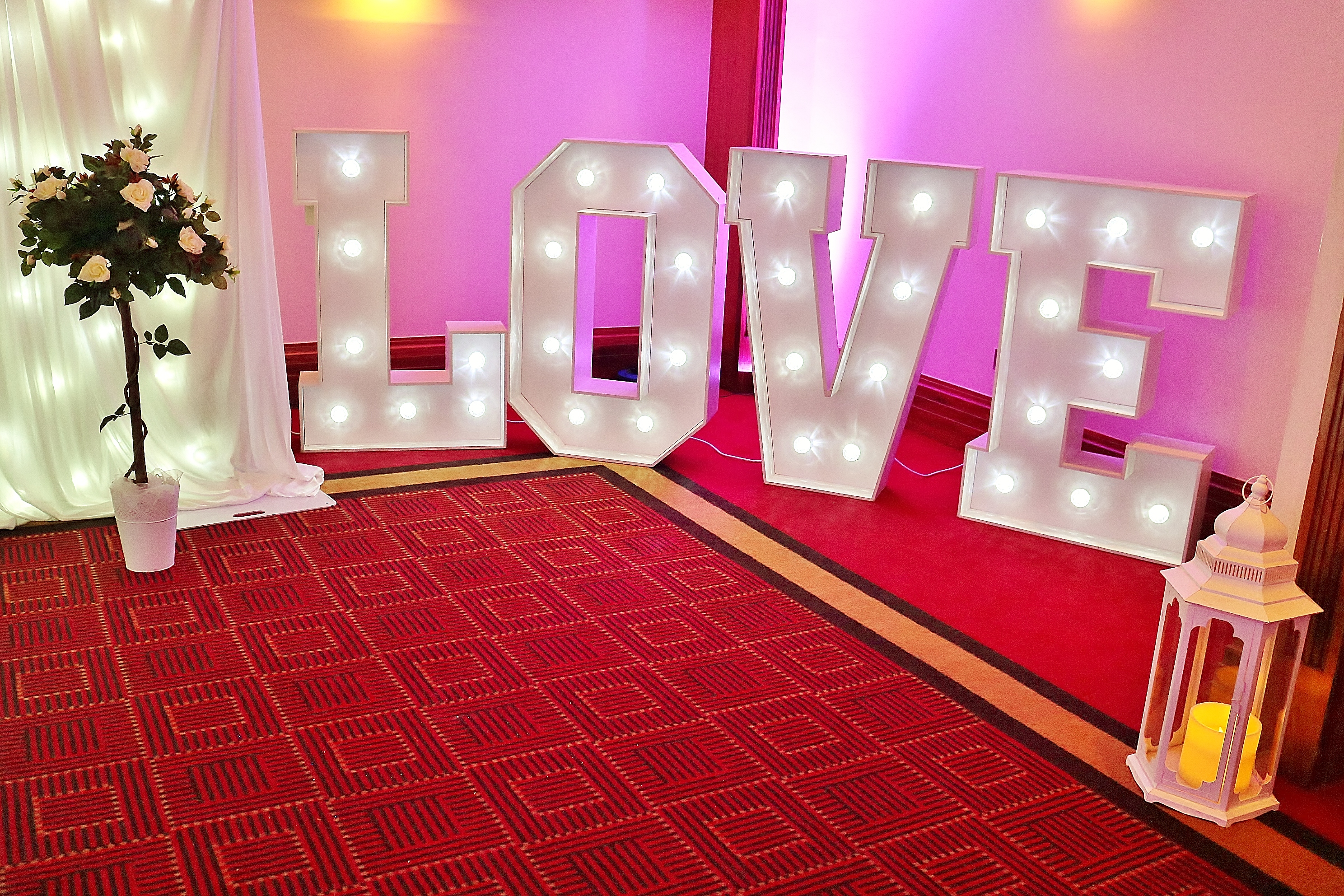 Illuminated ‘Love’ letters